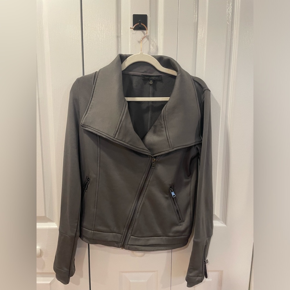 stretchy charcoal moto jacket